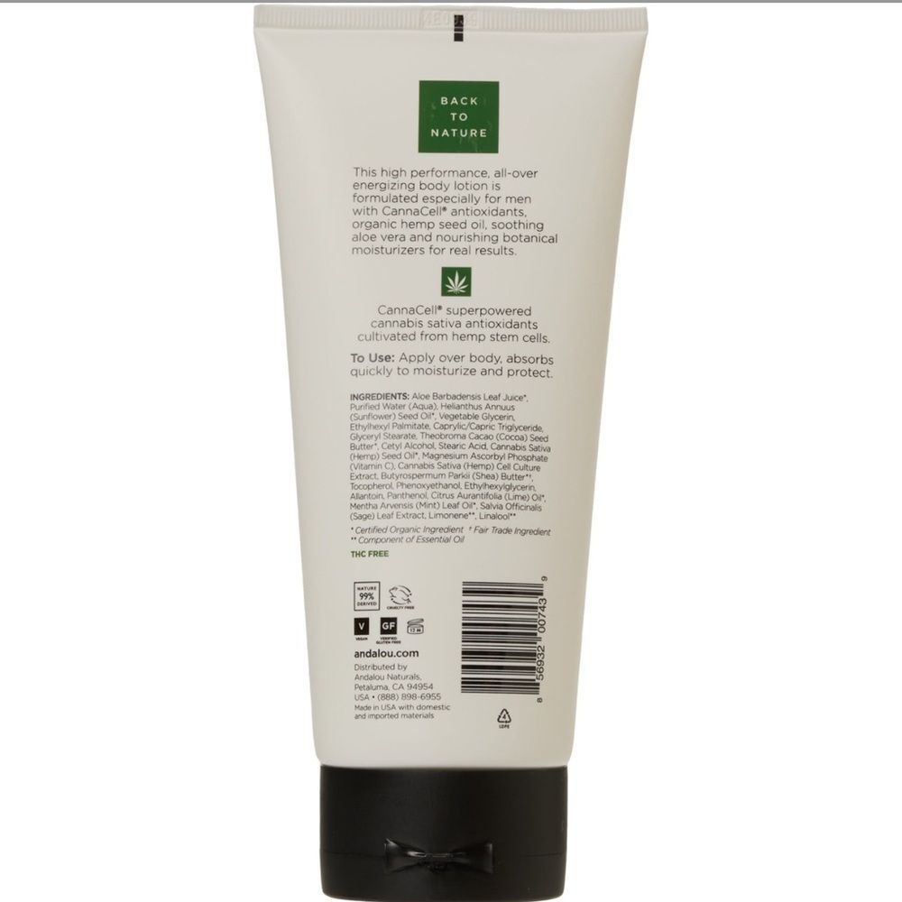 ANDLOU Naturals Men’s Body Face Hands Energizing Conditioning Lotion - Picture 6 of 10